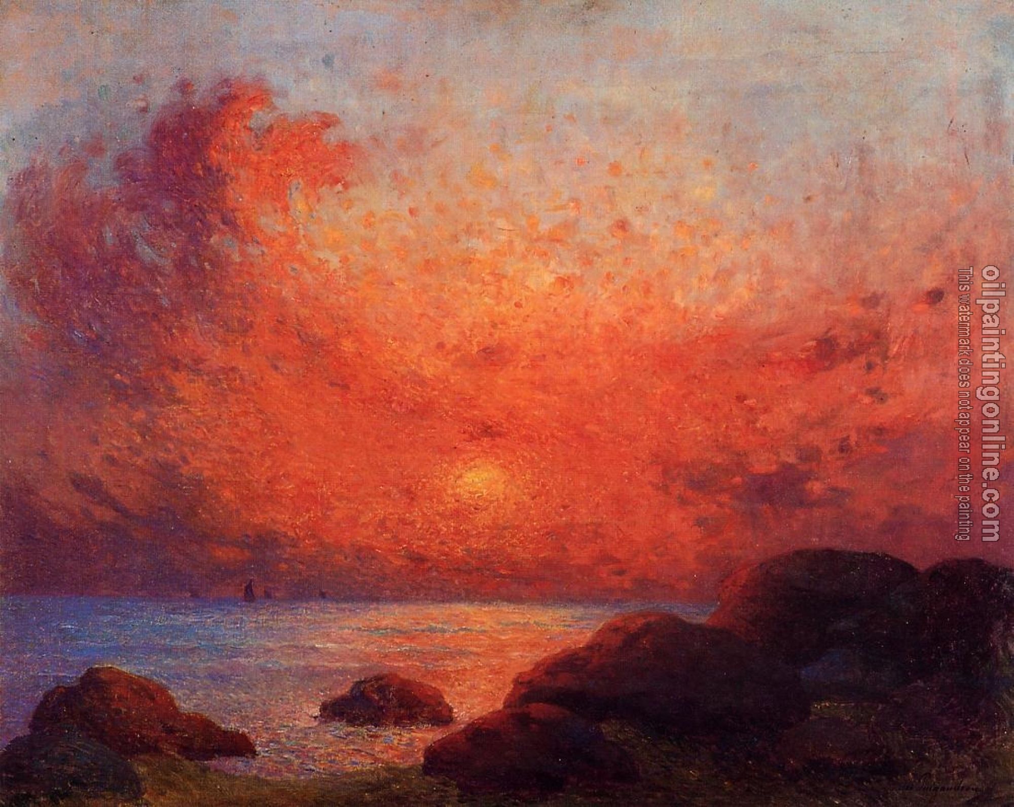 Ferdinand Loyen Du Puigaudeau - The Sun Setting on the Sea